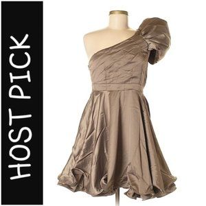 Ryu by Modcloth Taupe One Shoulder Cocktail Dress